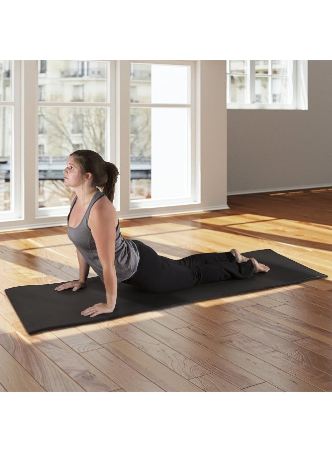 Wakeman Thick Yoga Mat - Double Sided 1/2-Inch Workout Mat - 72x24-Inch Exercise Mat for Home Gym Fitness or Pilates with Carrying Strap by Wakeman  - Image 3