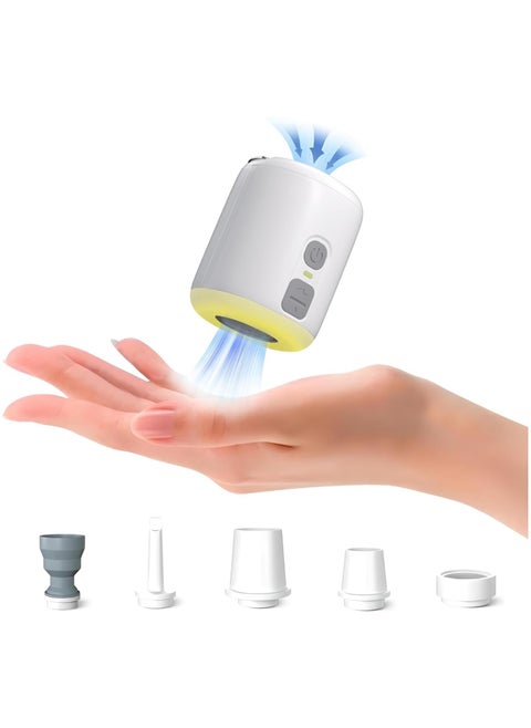 Mini Air Pump Ultralight Rechargeable 1600mAh Electric Air Pump 4kPa Portable Air Pump with Multifunctional Camping Light and Magnetic, Air Mattress Pump for Air Bed, Pool Floats, Vacuum Storage Bag