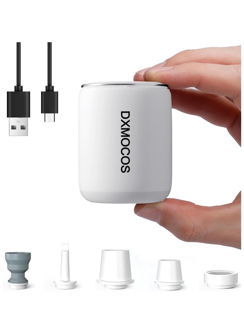 Dxmocos - Mini Air Pump Ultralight Rechargeable 1600mAh Electric Air Pump 4kPa Portable Air Pump with Multifunctional Camping Light and Magnetic, Air Mattress Pump for Air Bed, Pool Floats, Vacuum Storage Bag - Image 1
