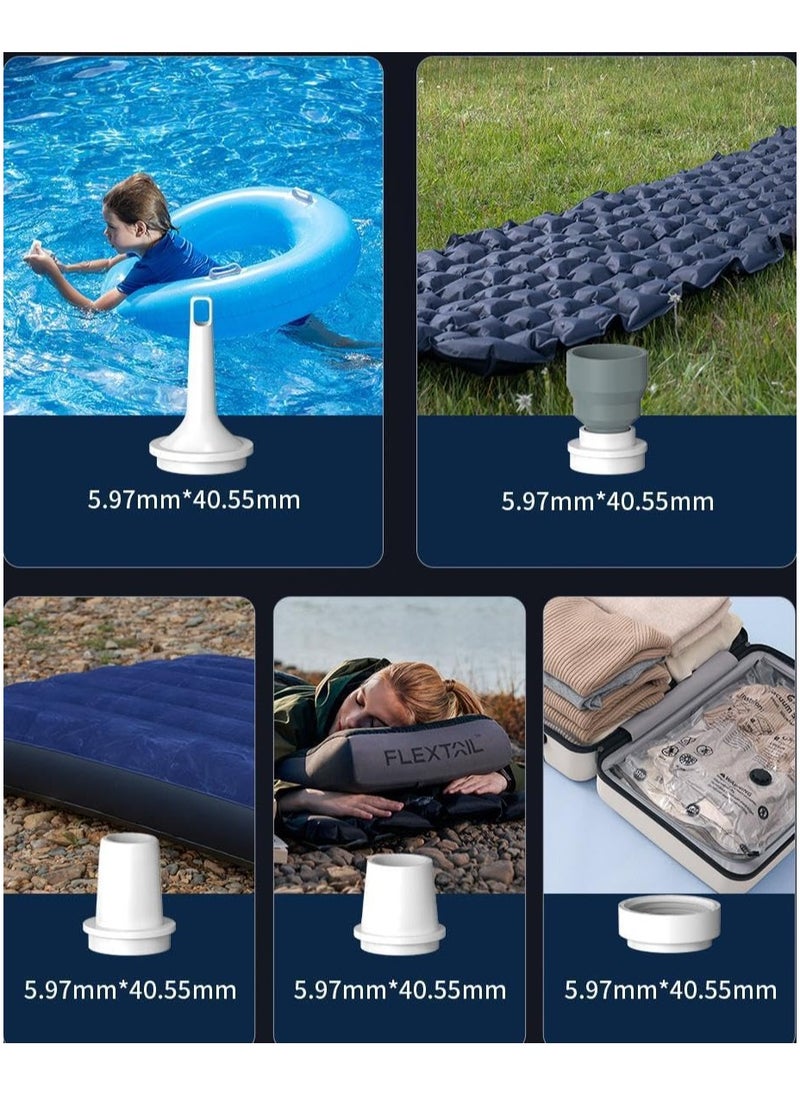 Dxmocos - Mini Air Pump Ultralight Rechargeable 1600mAh Electric Air Pump 4kPa Portable Air Pump with Multifunctional Camping Light and Magnetic, Air Mattress Pump for Air Bed, Pool Floats, Vacuum Storage Bag - Image 1