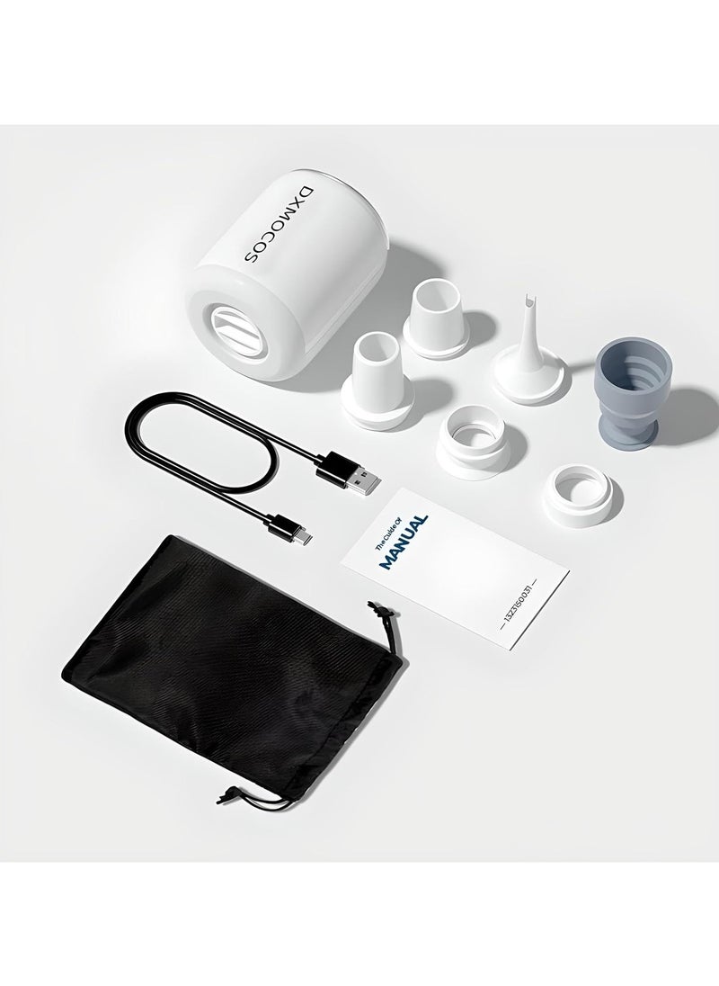 Dxmocos - Mini Air Pump Ultralight Rechargeable 1600mAh Electric Air Pump 4kPa Portable Air Pump with Multifunctional Camping Light and Magnetic, Air Mattress Pump for Air Bed, Pool Floats, Vacuum Storage Bag - Image 1