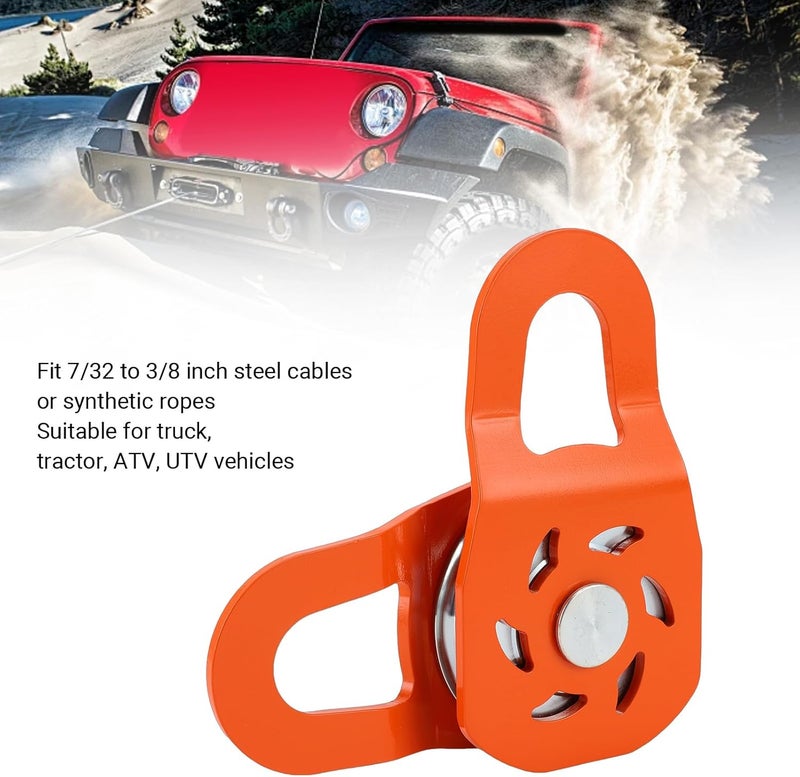 Winch Snatch Block, 22000lbs Breaking Strength 10 Ton Pulley Block, Towing Pulley with Rotating Side Plate for ATV UTV Truck Synthetic Rope Steel Cable - Image 2