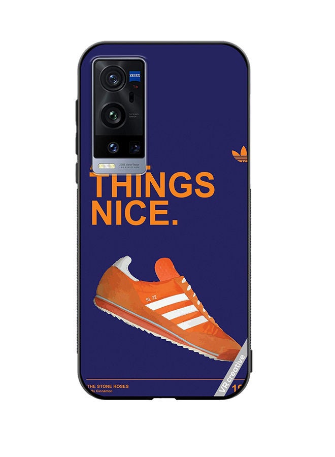 VR CREATIVE غطاء حماية لجهاز Vivo X60 Pro Plus بتصميم أديداس متعدد الألوان - Image 1