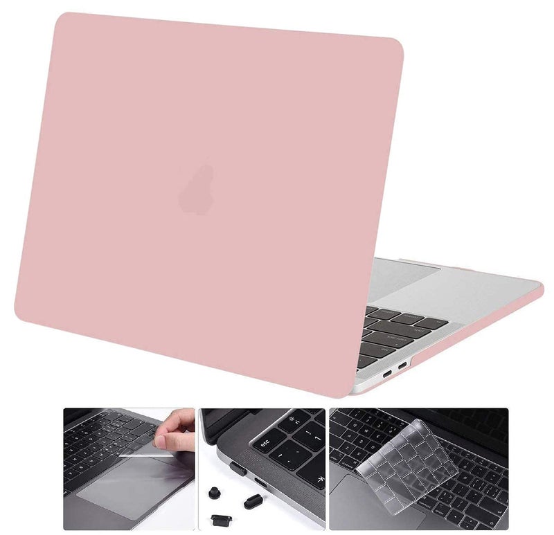 MOCA Hard Shell Case for MacBook Air 13 inch M1 A2337 A2179 A1932 [2022, 2021-2018 Release] with Retina Display Touch id Slim Lightweight Matte Scratch Resistant (Baby Pink) - Image 1