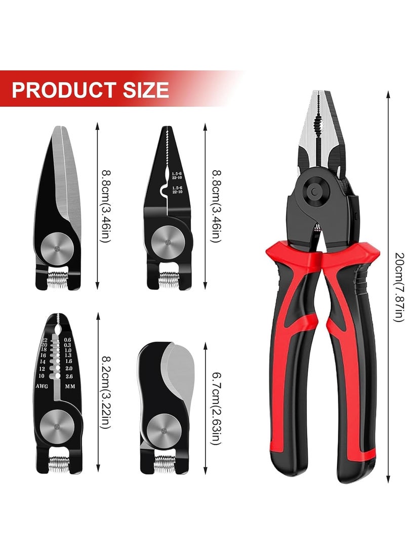 MATSON MATSON 5 in 1 Multifunctional Pliers Set Wire Stripper Tools Set Includes Cable Cutters Wire Stripper Crimping Plier Linesman Pliers Scissor Interchangeable Pliers with Storage Case  - Image 2