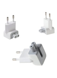 fdealz 3 Pieces 2Pin EU Round Plug Duckhead Power Adapter Adaptor for Apple MacBook Mac iBook iPhone iPod AC Power Adapter Replacement for Your Charger Perfect for Traveling