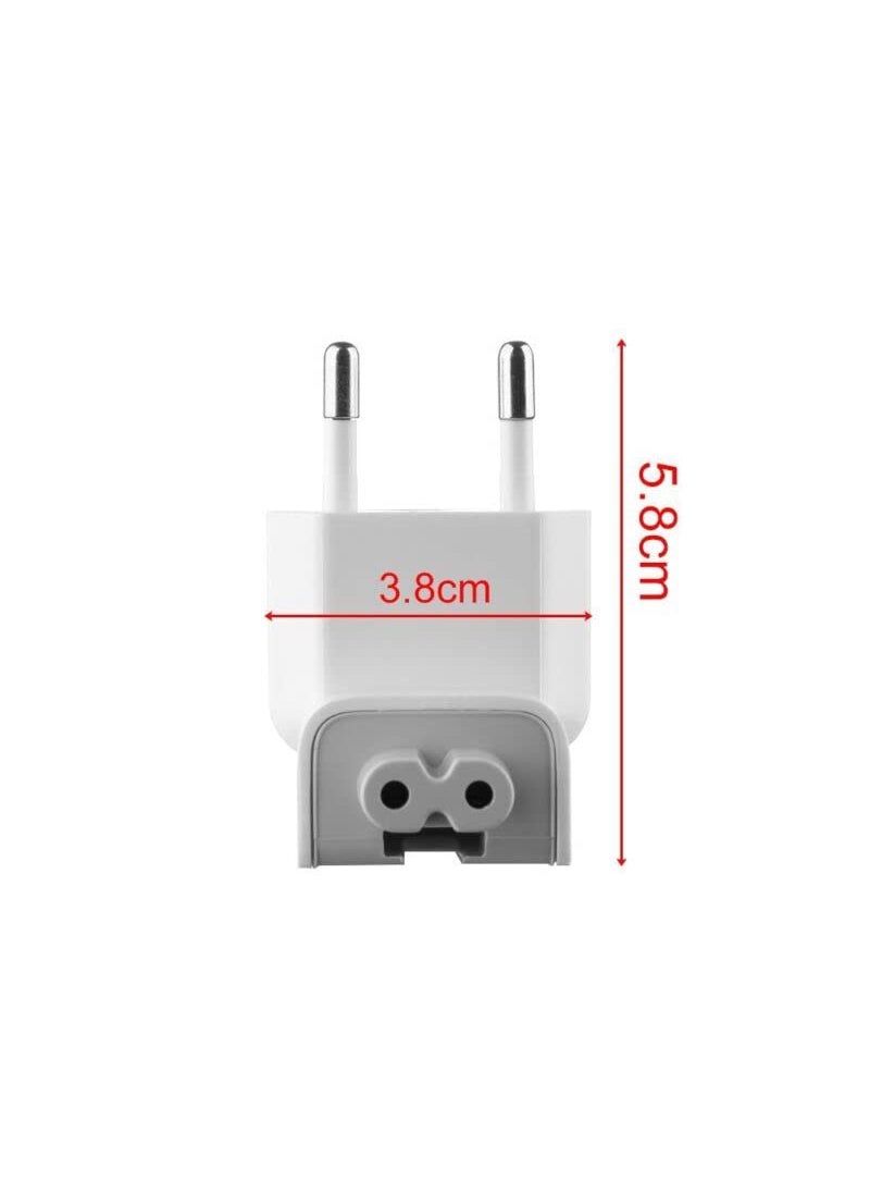 fdealz - fdealz 3 Pieces 2Pin EU Round Plug Duckhead Power Adapter Adaptor for Apple MacBook Mac iBook iPhone iPod AC Power Adapter Replacement for Your Charger Perfect for Traveling - Image 1