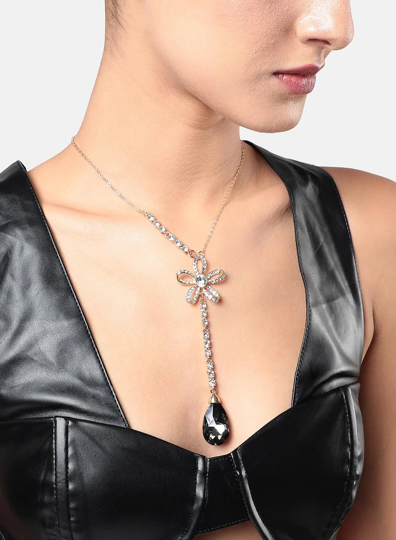 SOHI Floral Drop Negligee Artificial Necklace Jewellery