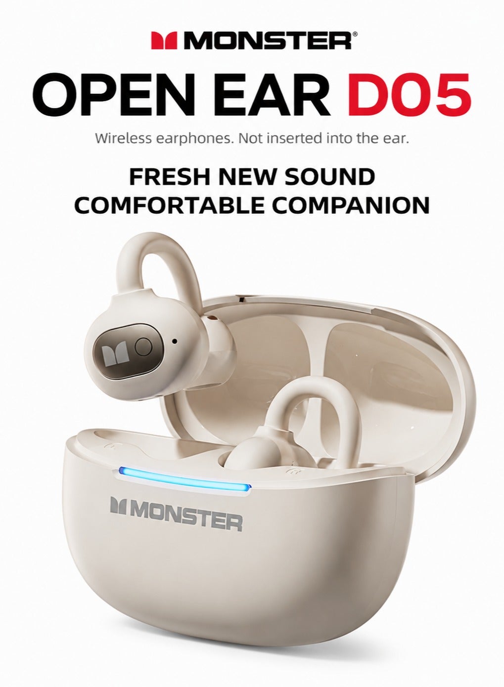 مونستر Monster D05 open-ear Clip Wireless Bluetooth Earbuds 4.5 g