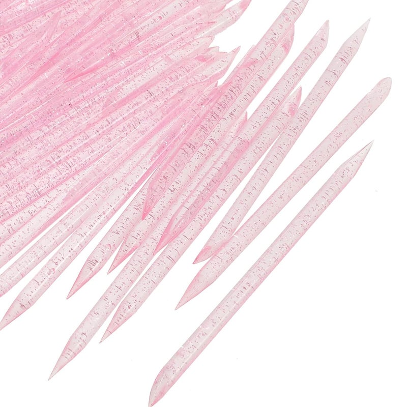 Zerodeko 100pcs Dual Ended Crystal Nail Cuticle Pushers 7.5cm Manicure Tools for Nail Cleaning and Dead Skin Removal, Disposable Cuticle Sticks for Fingernails and Toenails Care - Image 3