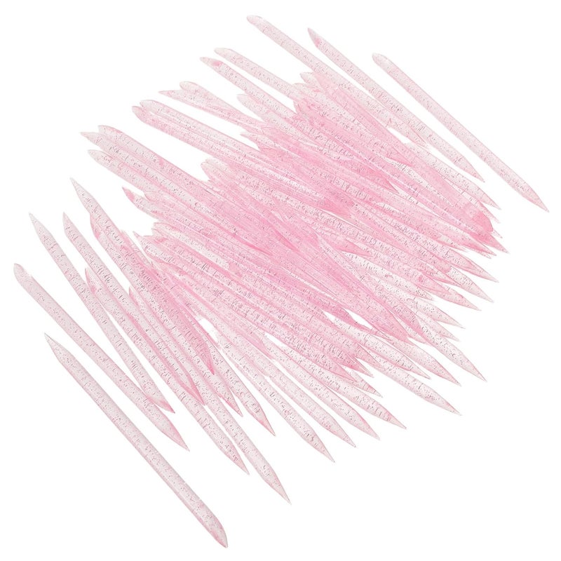 Zerodeko 100pcs Dual Ended Crystal Nail Cuticle Pushers 7.5cm Manicure Tools for Nail Cleaning and Dead Skin Removal, Disposable Cuticle Sticks for Fingernails and Toenails Care - Image 1