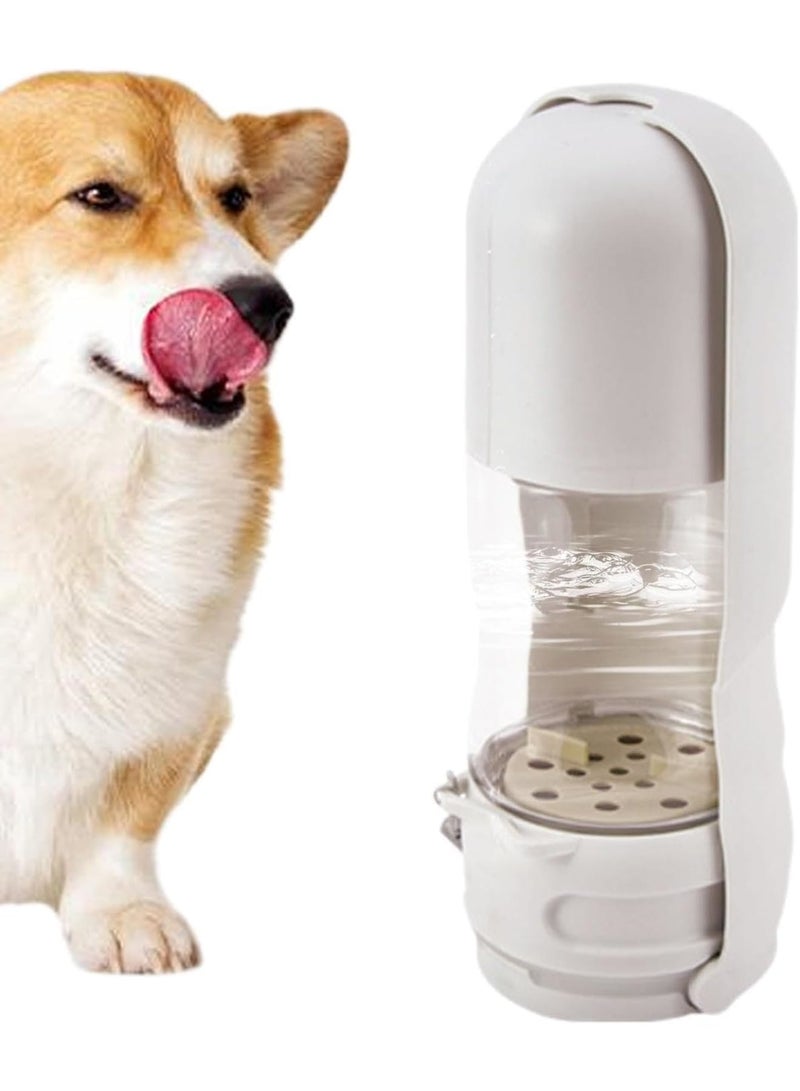 SOLARAE موزع مياه محمول للكلاب، وعاء مياه سفر للجراء، فلتر كربون نشط يزيل الشوائب والروائح، موزع مياه للحيوانات الأليفة من ABS، زجاجة مياه شرب للكلاب محمولة ضد التسرب، أبيض - Image 5