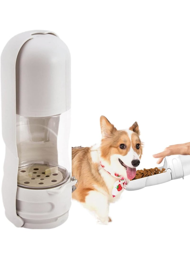 SOLARAE موزع مياه محمول للكلاب، وعاء مياه سفر للجراء، فلتر كربون نشط يزيل الشوائب والروائح، موزع مياه للحيوانات الأليفة من ABS، زجاجة مياه شرب للكلاب محمولة ضد التسرب، أبيض - Image 1