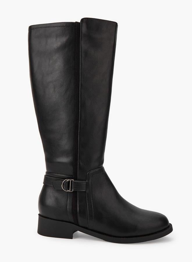 Flora Bella By Shoexpress Buckle Detail High Shaft Boots with Zip Closure - Image 2