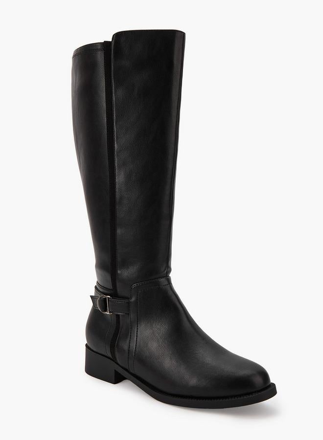 Flora Bella By Shoexpress Buckle Detail High Shaft Boots with Zip Closure - Image 1