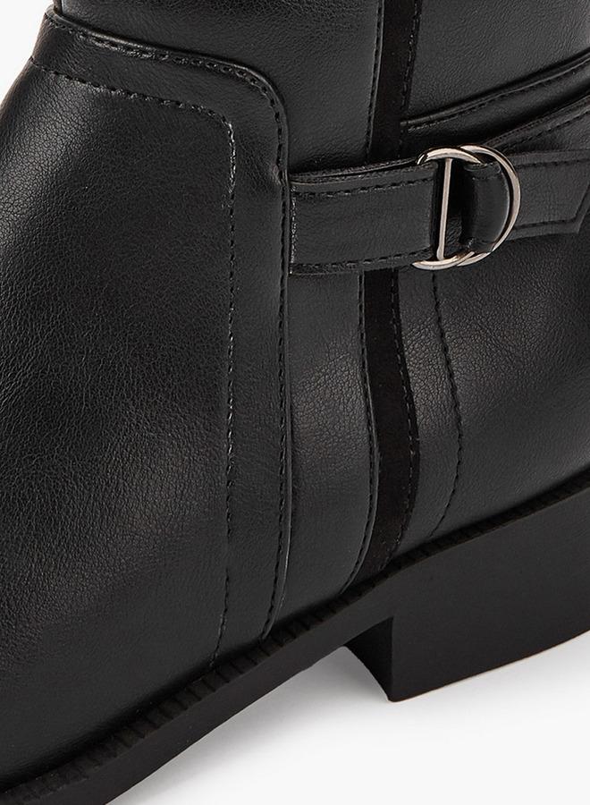 Flora Bella By Shoexpress Buckle Detail High Shaft Boots with Zip Closure - Image 5