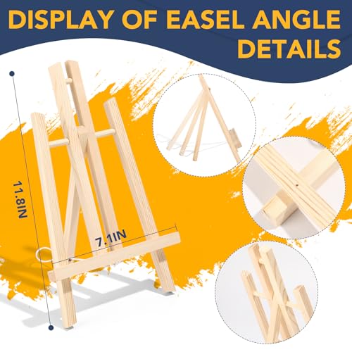 AROIC 156 PCS Professional Painting Set with Easels, 12 Wood Easels,120 Brushes with Nylon Brush Head,12 Drawing Boardart and 12 Palette, Painting Supplies kitfor Kids & Adults to Painting Party. - Image 3