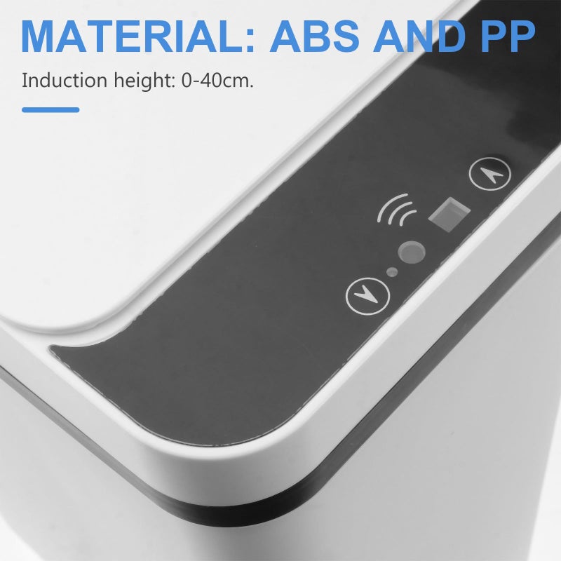 White Automatic Sensor Trash Can Touchless Kitchen Bathroom Waste Bin - Image 3