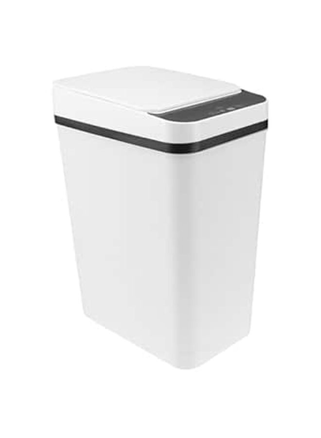 White Automatic Sensor Trash Can Touchless Kitchen Bathroom Waste Bin - Image 1