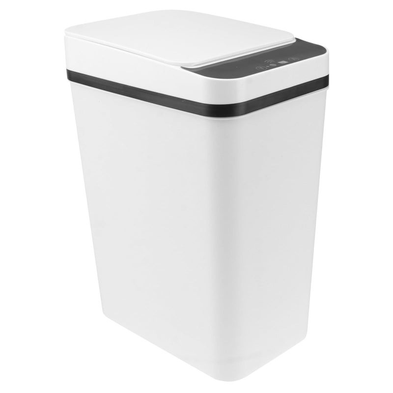 White Automatic Sensor Trash Can Touchless Kitchen Bathroom Waste Bin - Image 2