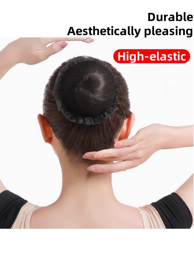 Harse 5Pcs Hair Bun Covers Set, High Elasticity Breathable Bun Nets, Reusable, Suitable for Ballet Dancers, Skating, Yoga, Flight Attendants (With Elastic Band) - Image 3