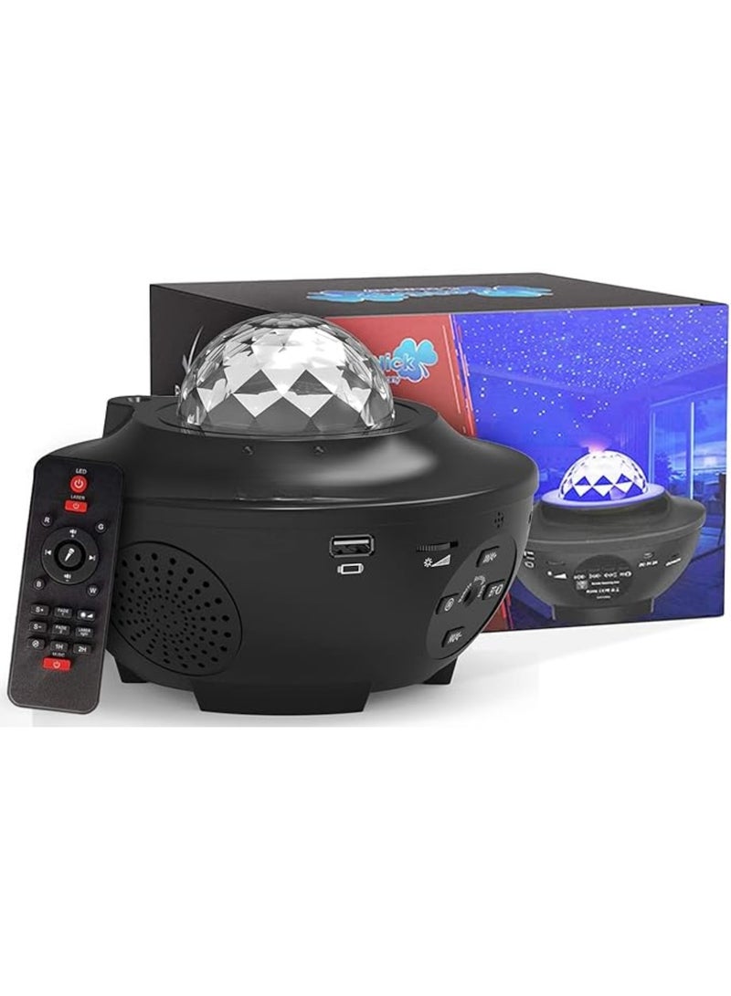 Cool Baby LED Star Projector Night Light with Ocean Wave & Starlight Effects– Premium Planetarium Projector with Built-in Speaker, USB Port & Sound-Activated Mode – Galaxy Light for Relaxation & Kids Room - Image 1