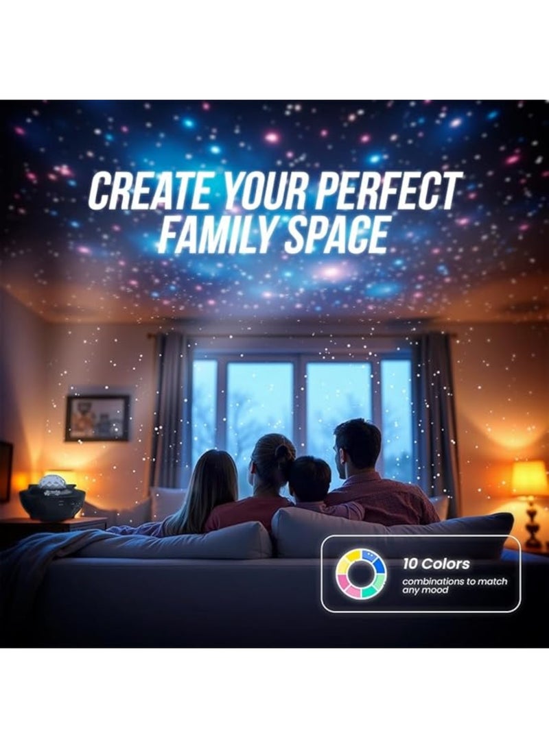 Cool Baby LED Star Projector Night Light with Ocean Wave & Starlight Effects– Premium Planetarium Projector with Built-in Speaker, USB Port & Sound-Activated Mode – Galaxy Light for Relaxation & Kids Room - Image 3