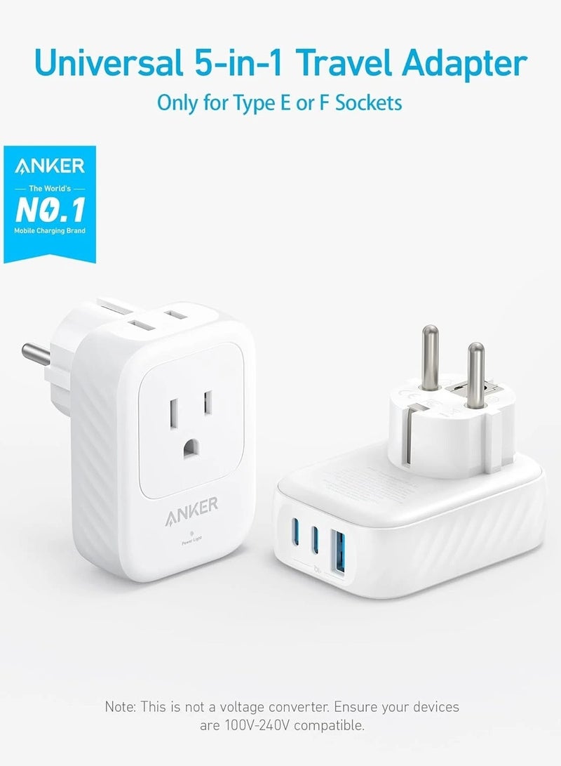 Anker Wall Charger (5-in-1) White | A92A2321 - Image 1