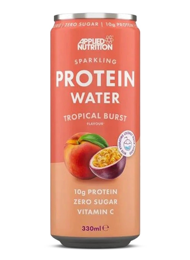 Applied Nutrition Sparkling Protein Water with Vitamin C & Coconut Water Powder, Tropical Burst, 330ml – 10g Protein, Dairy & Gluten Free