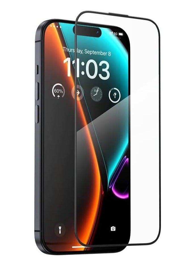 ELTRAZONE for Iphone 15 Pro Max Screen Protector 9H Tempered Glass Protector Full Glue Edge to Edge 9H Hardness Anti Fingerprint 3D Curved Scratch Resistance Glass for Iphone 15 Pro Max (5D Black) - Image 3