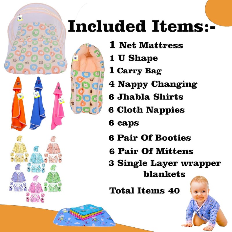 Toddylon 33 in 1 Baby Products All New Born Complete Daily Items | Gift Packs | Combos | Essentials Items | Hospital Kit | Baby Bed | Clothing Set (Multicolor, 0-6 Months) - Image 3
