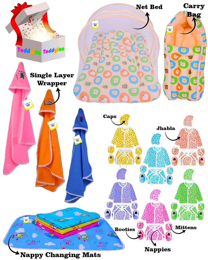 Toddylon 33 in 1 Baby Products All New Born Complete Daily Items | Gift Packs | Combos | Essentials Items | Hospital Kit | Baby Bed | Clothing Set (Multicolor, 0-6 Months) - Image 2