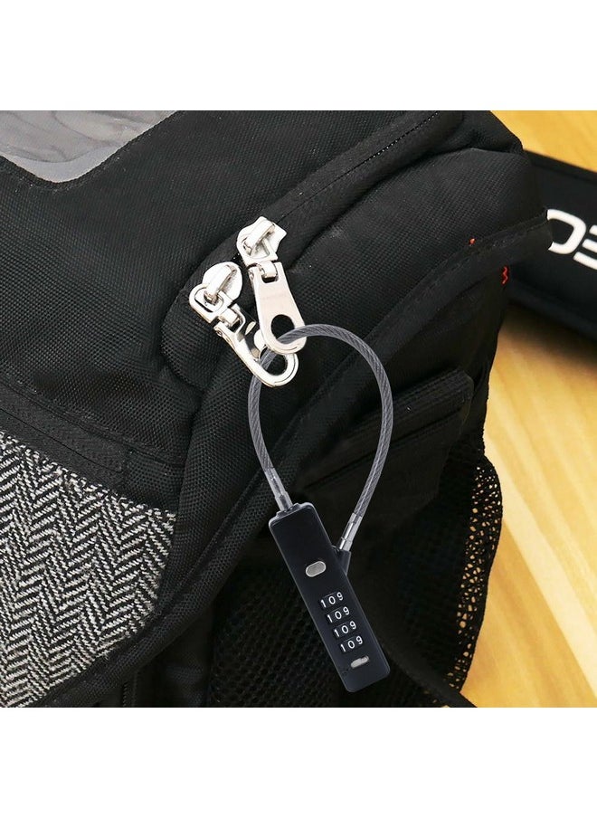 DOCOSS - Steel Number Lock For Bag,Luggage Locks For Travel With 3 Different Lengths Cables For Suitcase Also, Multi-Purpose Password Combination Small Lock (Black) - Image 1