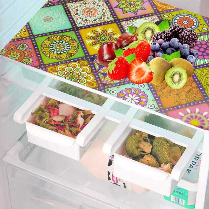 KANUSHI KANUSHI Industries 1Pc Fridge Cover for Top with 6 Utility Pockets 1 Handles Covers 4 Fridge Mats FRIBrownLongLEV1HandleM2204  - Image 4