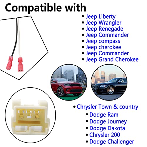 YMHHefy Car Speaker Adapter Wire Harness Front Rear Door 72-6514 Compatible with Dodge Chrysler Town & Country Dakota Ram Wrangler Speaker Wiring Harness Speaker Connector 4 Pack - Image 3