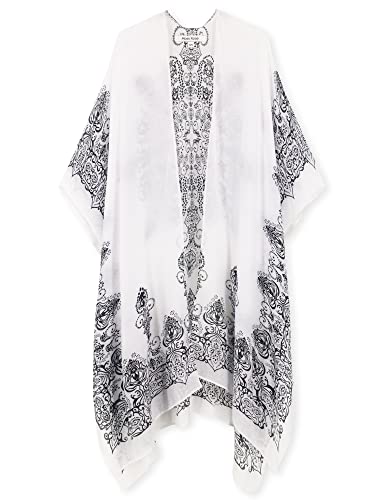 Moss Rose Women's Beach Cover up Swimsuit Kimono with Bohemian Floral Print, Loose Casual Resort Wear - Image 5