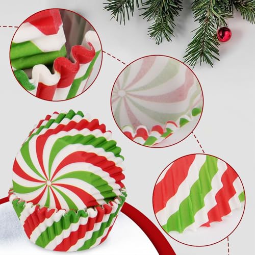 Qumenan 600 Pack Christmas Candy Cupcake Liners Wrappers Baking Cups Santa Holiday Paper Wraps Muffin Liners for Xmas Birthday Party Candy Cake Decorations Supplies(12 Styles) - Image 3