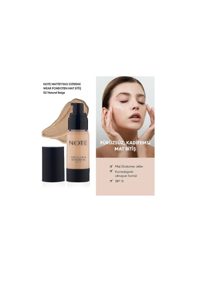 Note Mattifying Extreme Wear Foundation SPF15 02 Natural 30ml  - Image 2