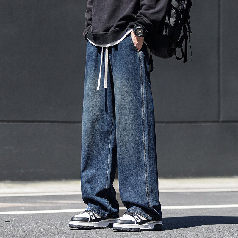 Unisex Classic Denim Jeans Loose Fit Daily Outdoor Wear - Image 1