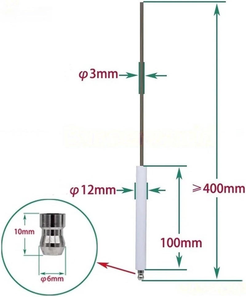 Universal Ceramic Rod Ignitor Electrode, Diameter 8mm 10mm 12mm 14mm Electrode Boiler Burner(D12mmx100mm) - Image 2