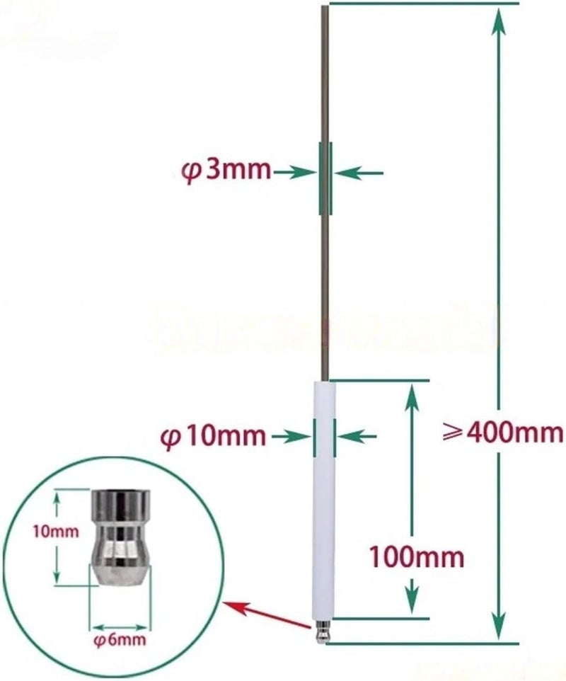 Universal Ceramic Rod Ignitor Electrode, Diameter 8mm 10mm 12mm 14mm Electrode Boiler Burner(D12mmx100mm) - Image 4