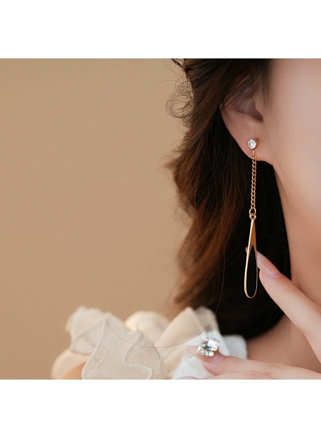 Goolsky Rhinestone Teardrop Enamel Earrings for Women – Minimalist European & American Chic Jewelry, Teardrop Enamel & Rhinestones, Formal/Daily Wear - Image 4
