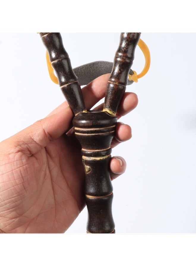 Bamboo Style Wooden Slingshot Outdoor Shooting Toy for Kids Educational Safe Non Harmful Bow - Image 4