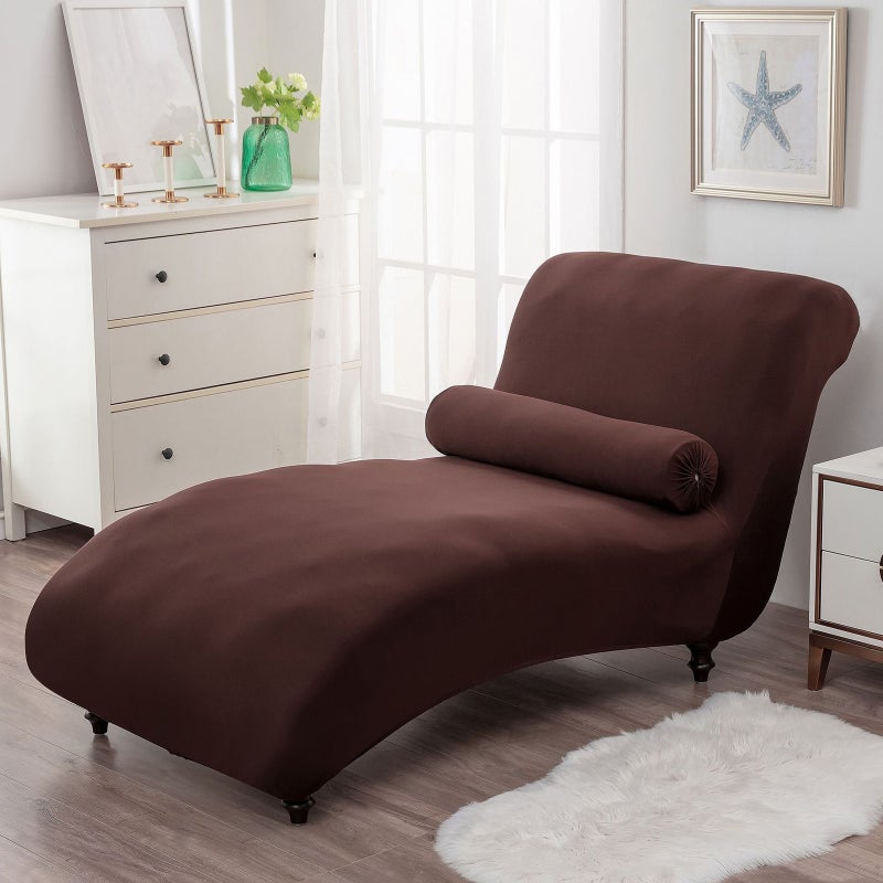 Lounge Cover Stretch Armless Chaise Longue Slipcover Furniture Cover Protector - Image 3