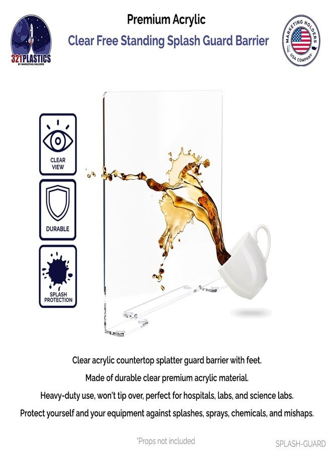 Marketing Holders Clear Acrylic Sink Splash Guard 29.5" W x 4.5" D x 18" H Freestanding and Portable See Through Large Panel Splatter Barrier - Image 2