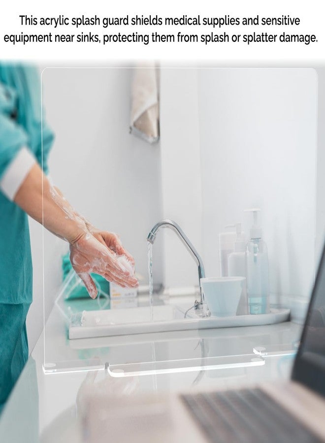 Marketing Holders Clear Acrylic Sink Splash Guard 29.5" W x 4.5" D x 18" H Freestanding and Portable See Through Large Panel Splatter Barrier - Image 4