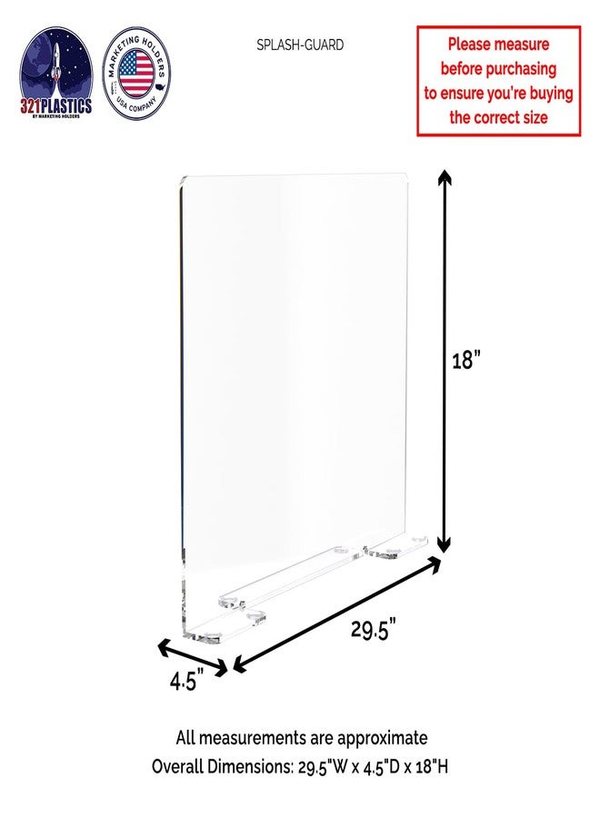 Marketing Holders Clear Acrylic Sink Splash Guard 29.5" W x 4.5" D x 18" H Freestanding and Portable See Through Large Panel Splatter Barrier - Image 5