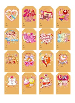 Generic 128pcs Valentine Gift Tags Sticker, Self Adhesive Valentine’s Day Gift Tag Kraft Name Tags for Valentine Present Decoration, Valentine's Day Presents Labels with Cute Animal and Sweets for Class  - Image 1
