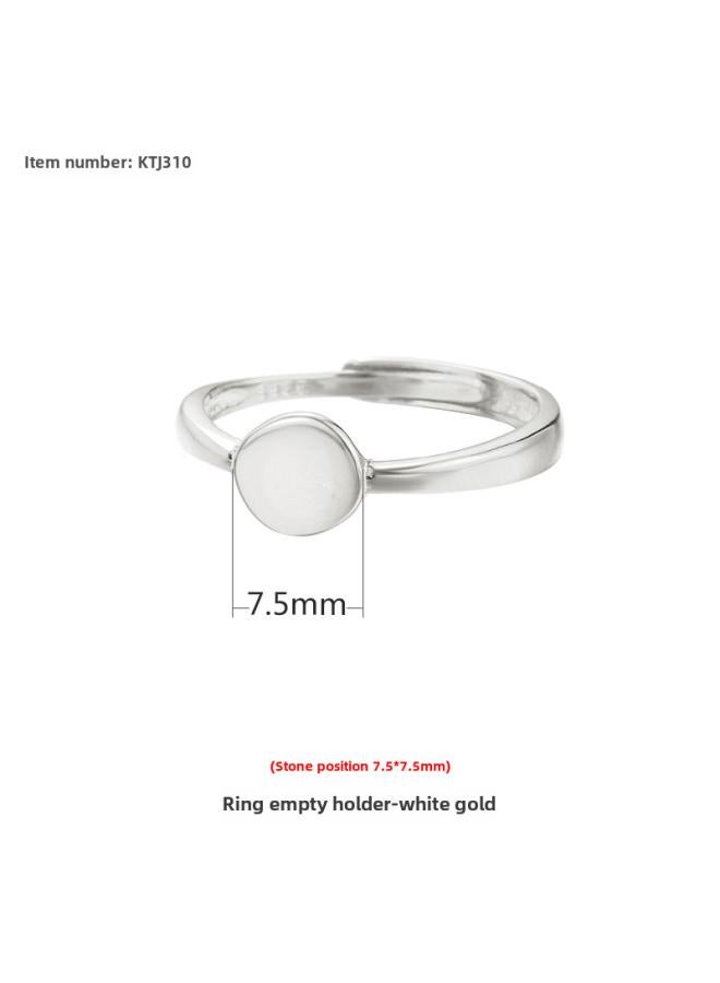 S925 Silver Ring Empty Topping Head With Needle Multi-stone Silver Ring Holder For Men And Women Ring Holder Diy Beeswax Round Bead Ring Holder