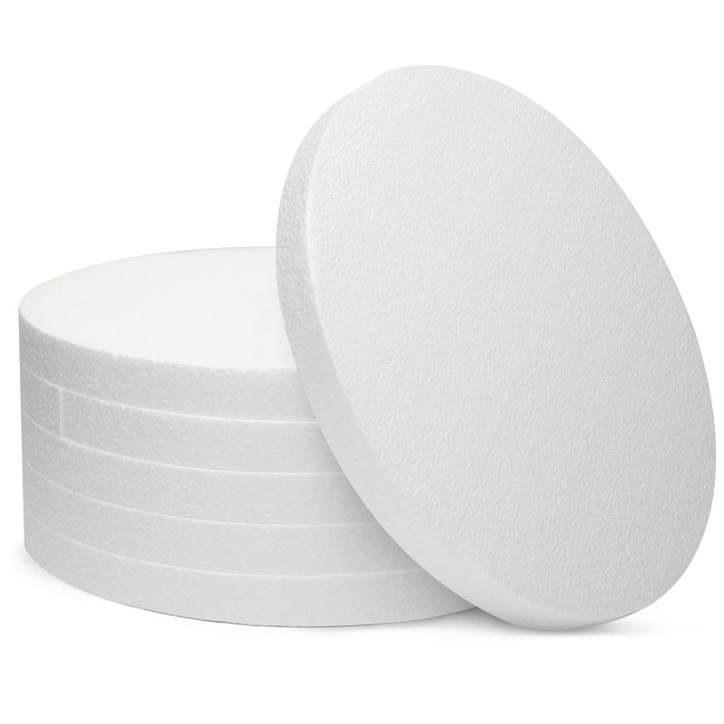 6Pack 12x12Inch White Round Foam Circles  1Inch Thick Foam Discs for Crafts DIY Projects Flower Arrangements  Centerpieces